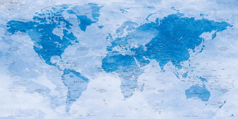 Carte Monde Aquarelle