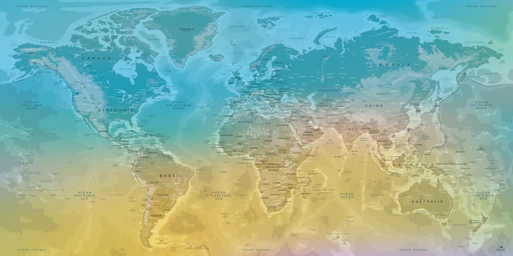 Carte Monde Relief