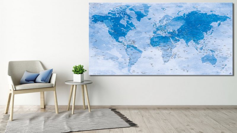 Carte Monde effet Aquarelle - Uyuni