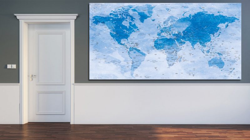 Carte Monde effet Aquarelle - Uyuni