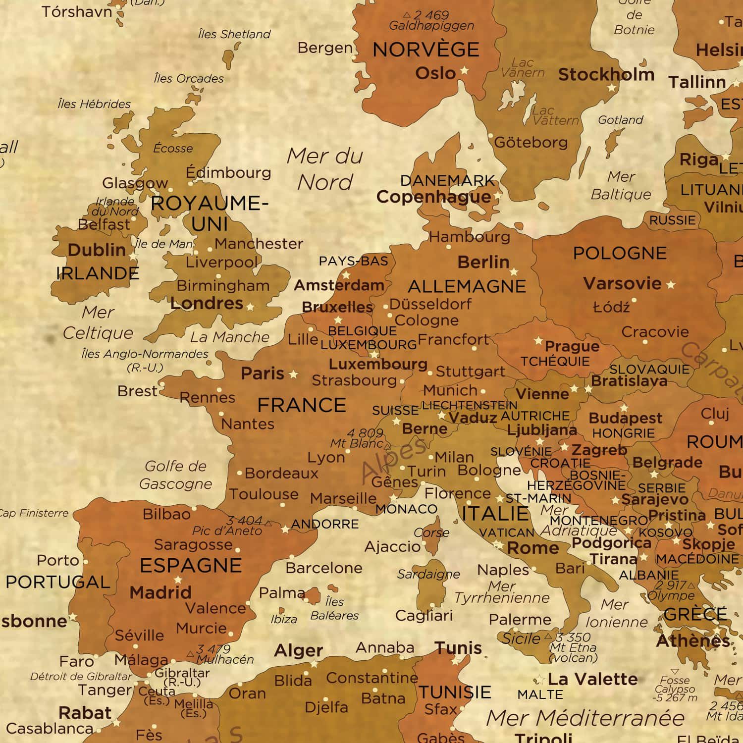 Mappemonde Vintage – Pétra