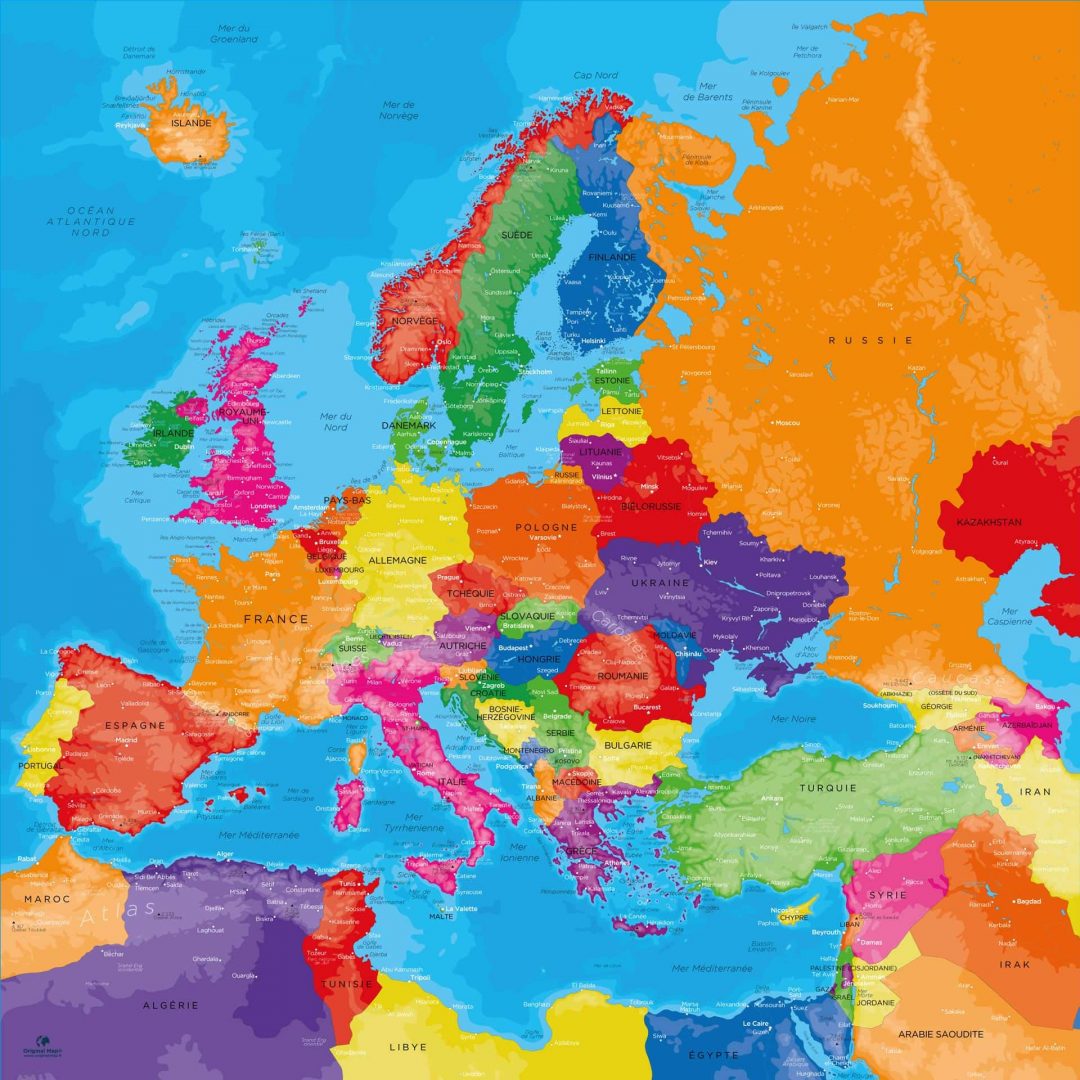 → Plus de 10 modèles de Carte Europe décorative | Original Map
