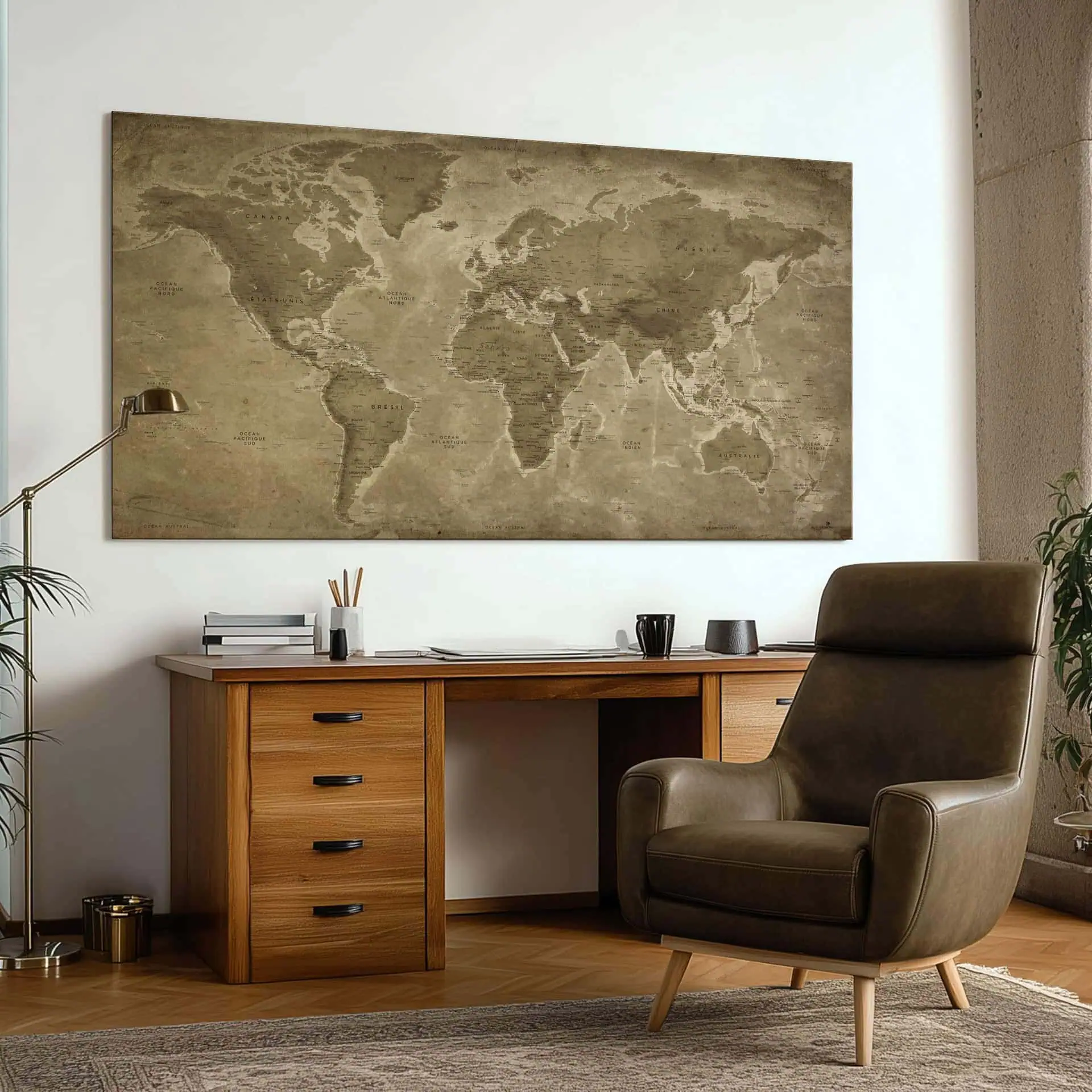 Carte Monde Vintage