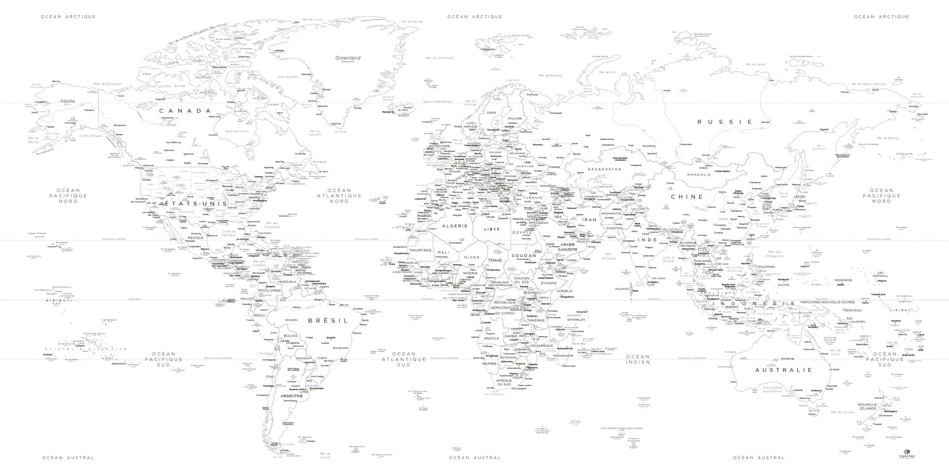 mappemonde Mont Blanc carte du monde personnalisable