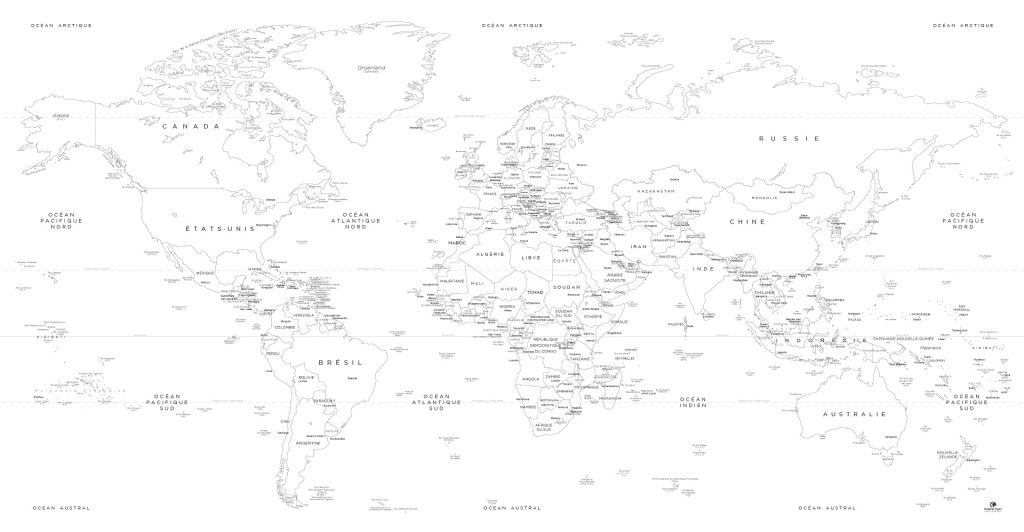 Mappemonde noir et blanc