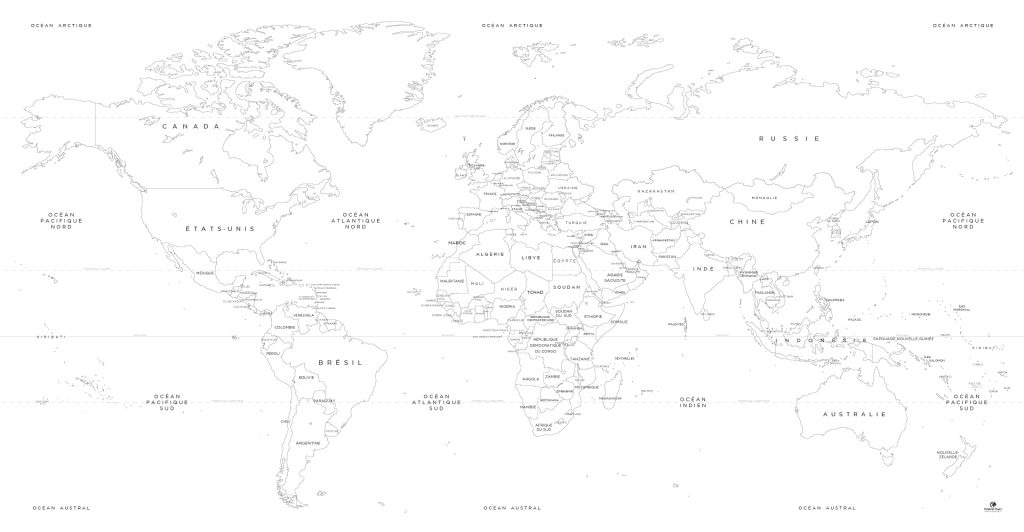 Mappemonde noir et blanc
