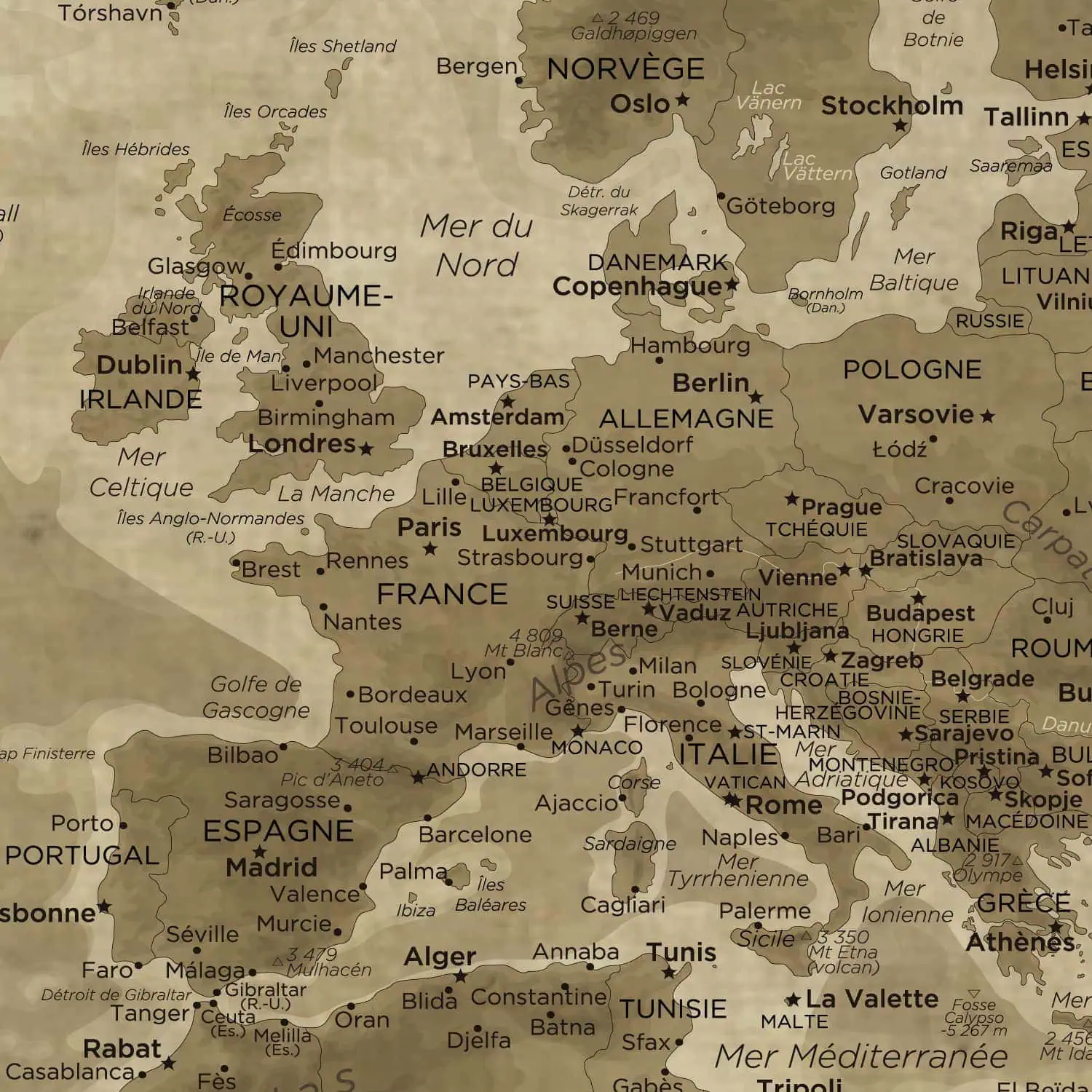 Carte Monde Vintage – Lascaux