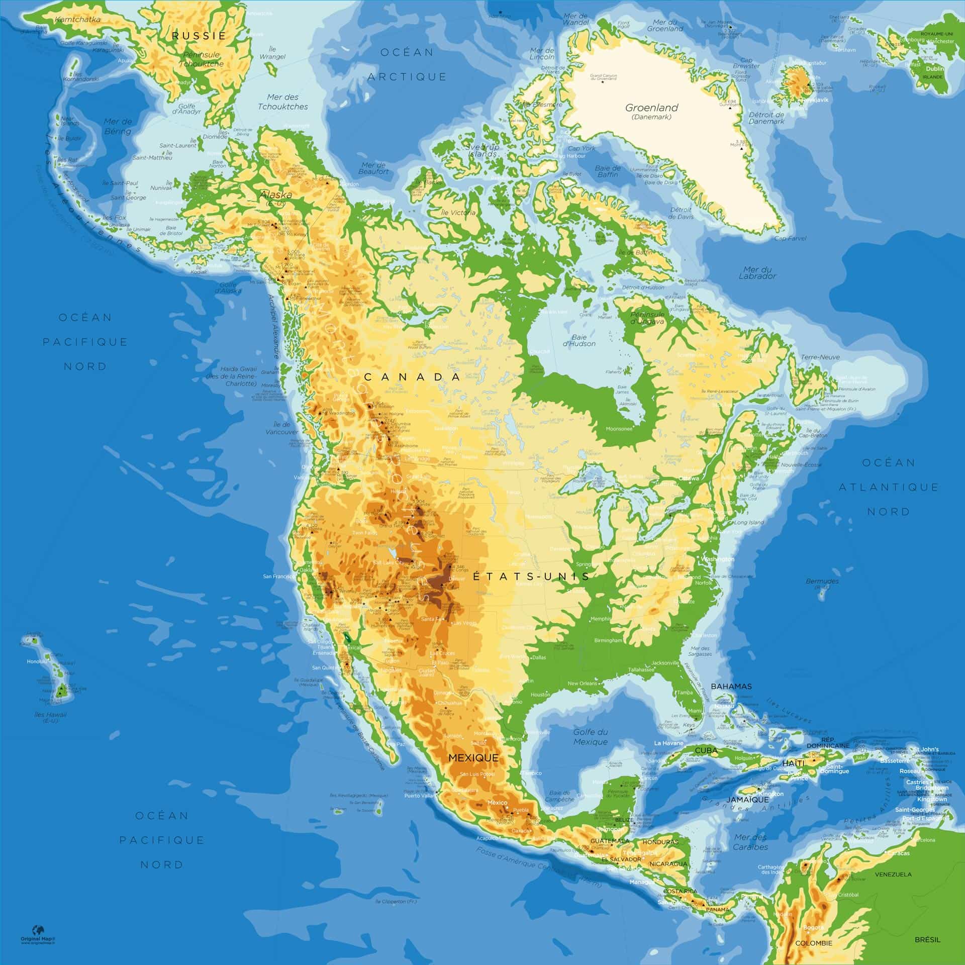 map amerique