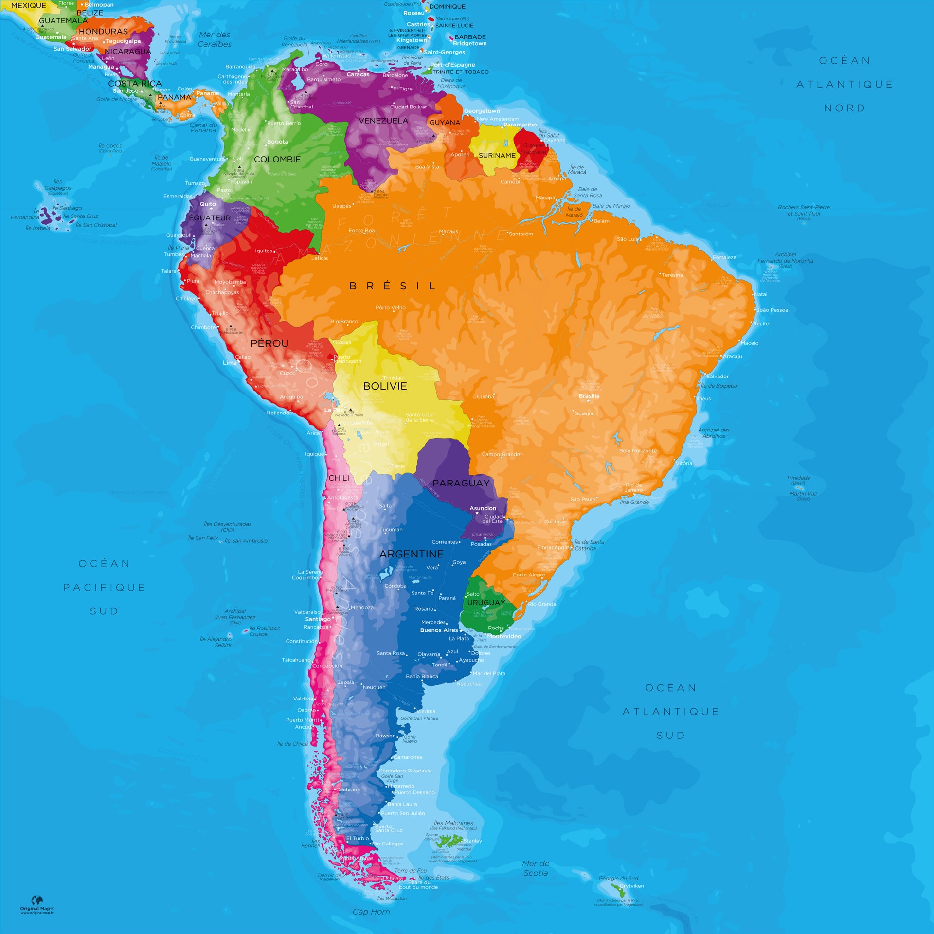 map amerique