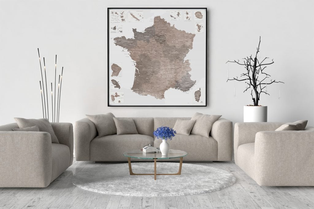 Carte de France Détaillée - Idée Cadeau