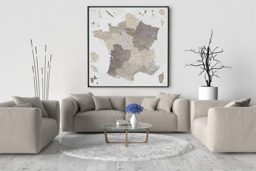 Carte de France Détaillée - Décoration murale