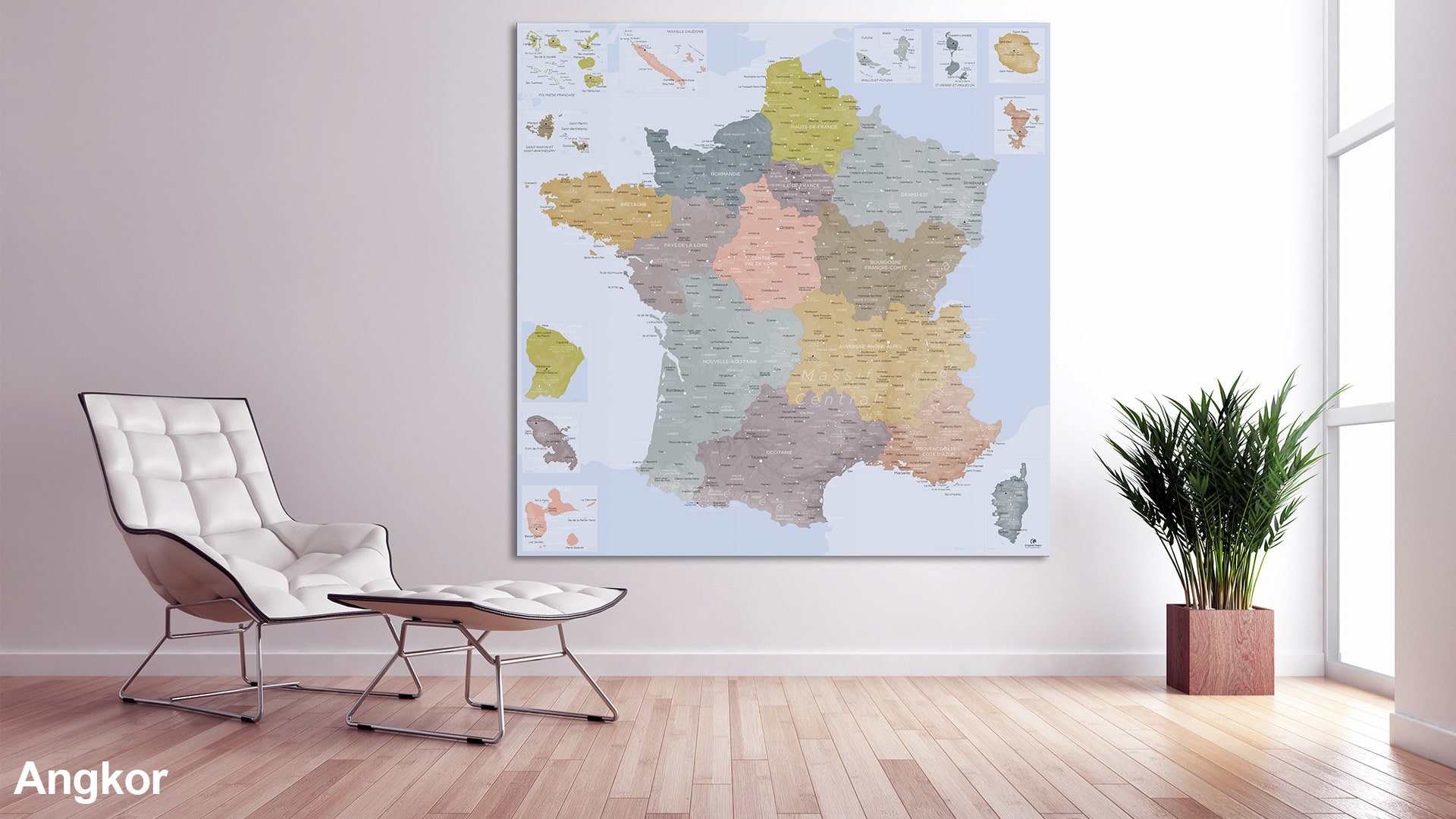 Sticker mural décoratif carte de France