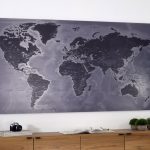 Mappemonde métallique en aluminium brossé Image