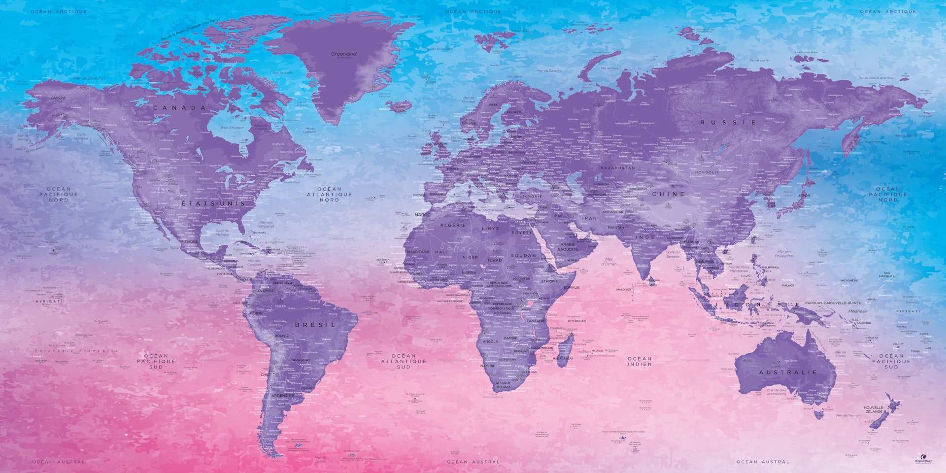 Carte du Monde Grand Format : Map Monde Géante - Déco Murale Bois