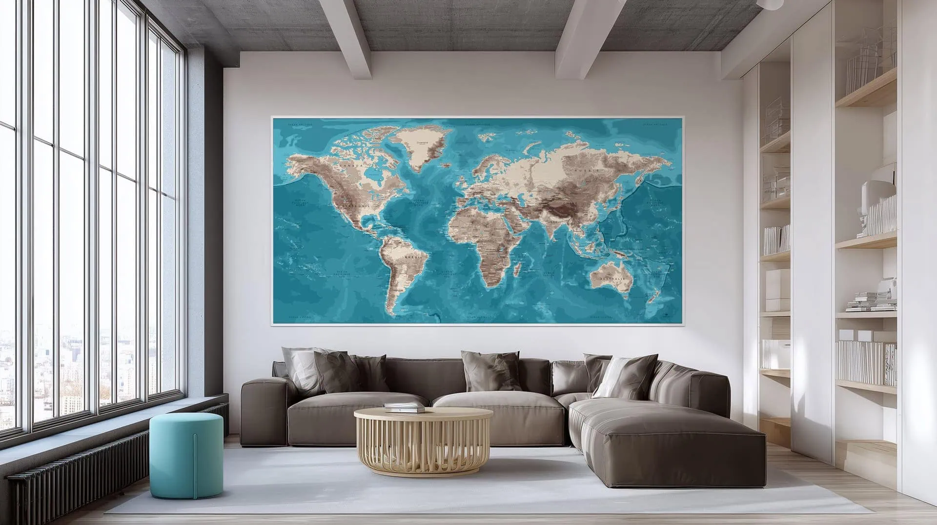 Mappemonde pédagogique décorative