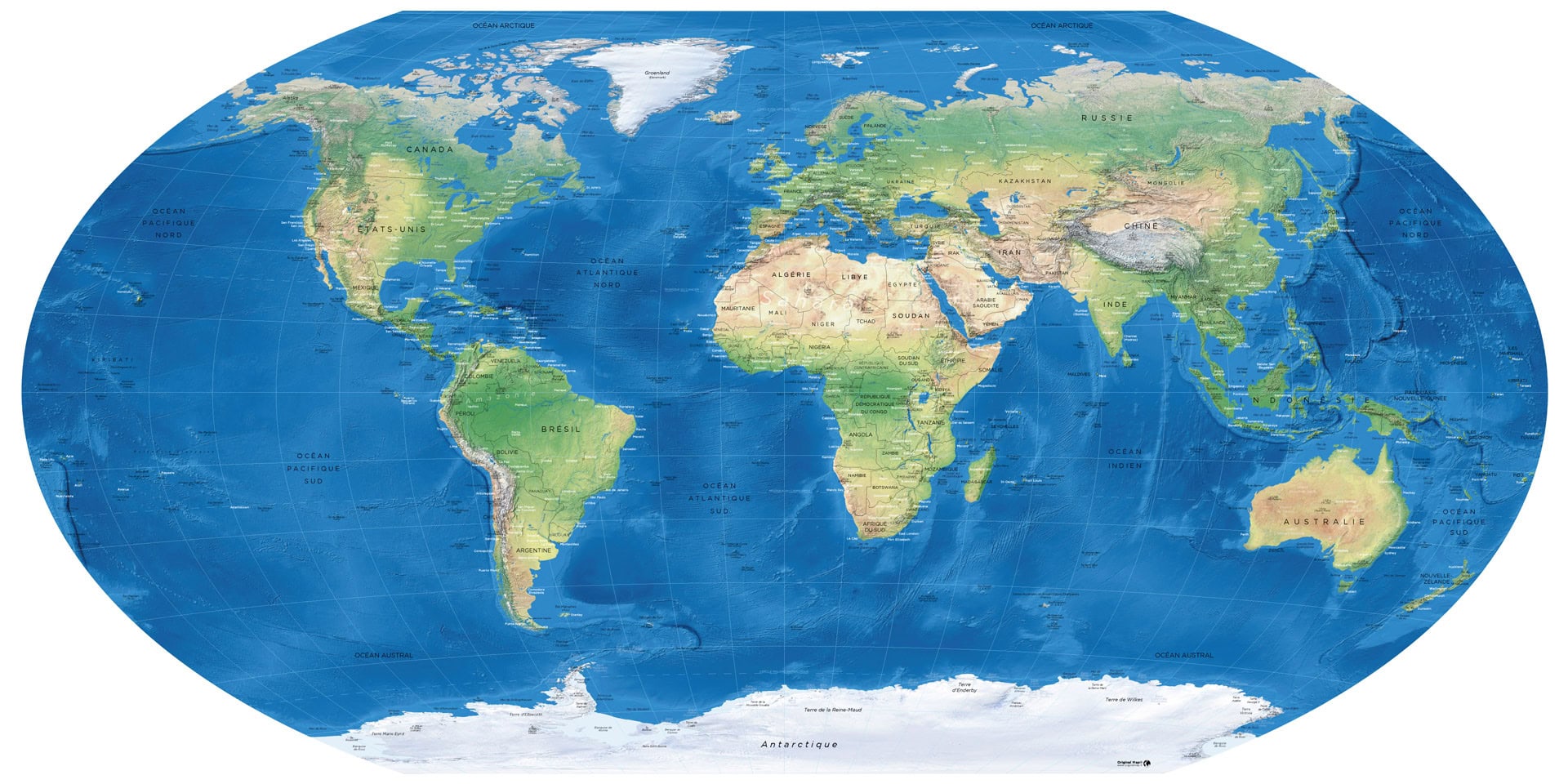 Carte du Monde Projection Winkel-Tripel