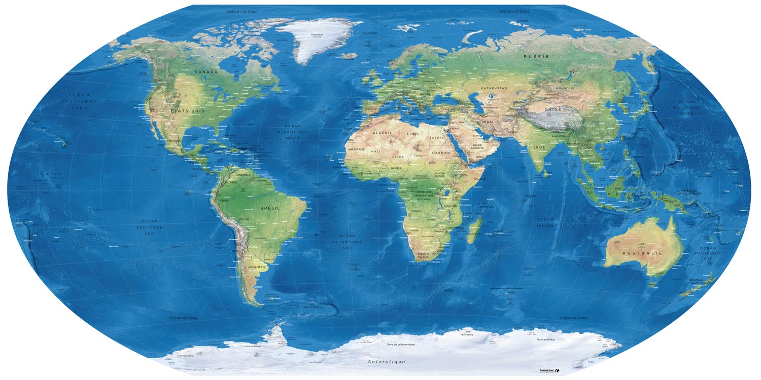 Carte du Monde - Projection Winkel-Tripel