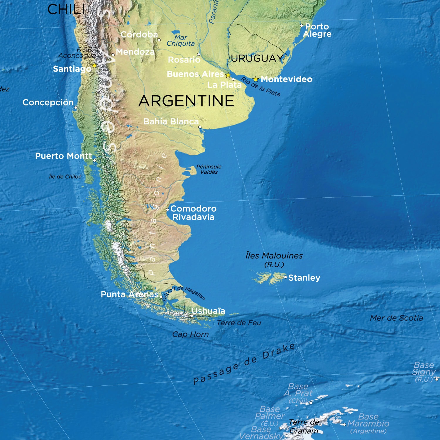 Carte du Monde Projection Winkel-Tripel