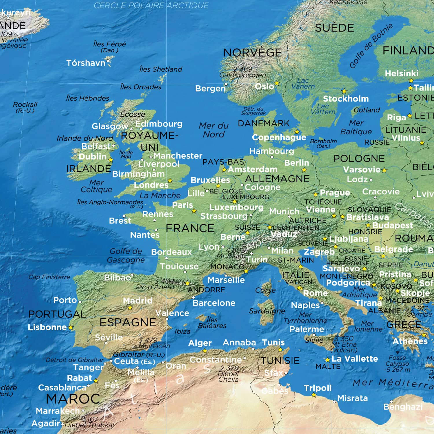 Carte du Monde Projection Winkel-Tripel