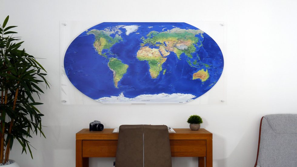 Mappemonde Plexiglas transparent Winkel-Tripel