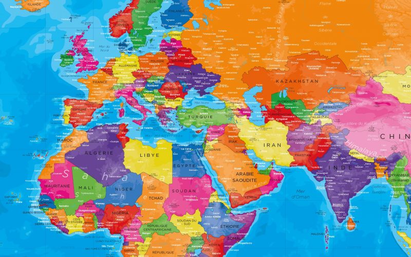 Carte Monde Drapeaux