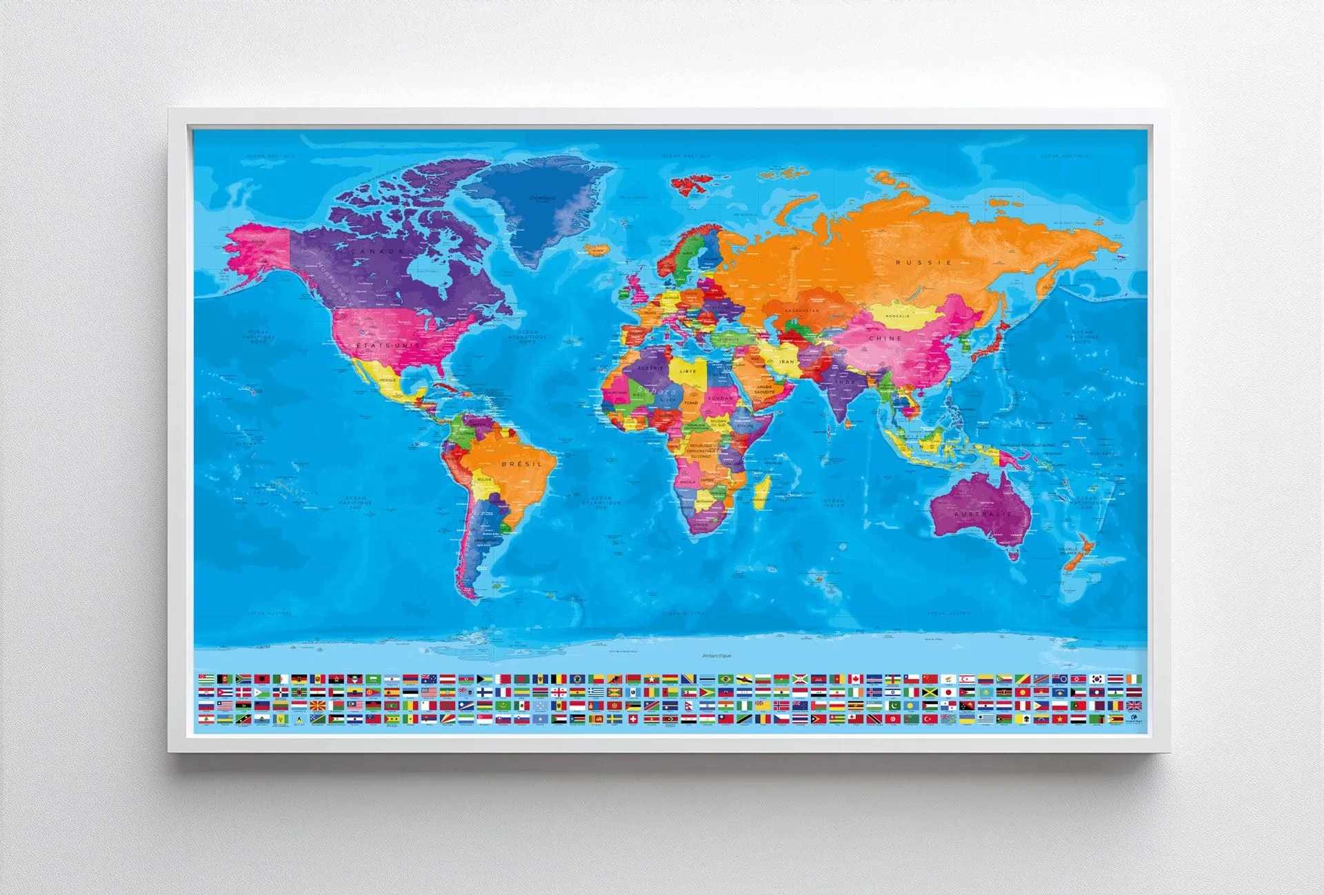 Carte Monde Antarctique Drapeaux