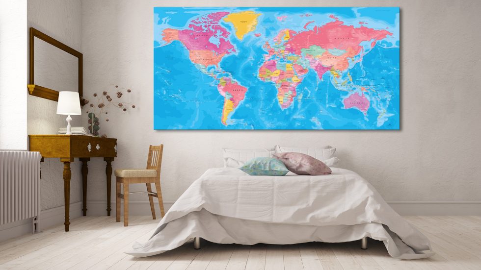 Carte Monde Couleur - Scolaire