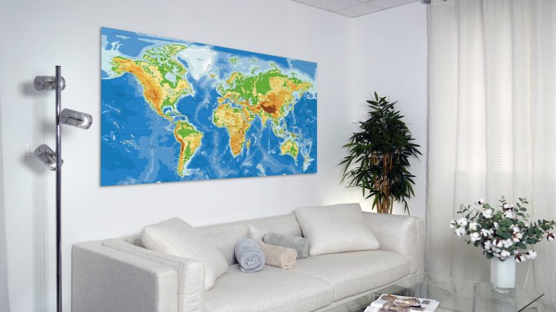 Mappemonde métallique en aluminium dibond – Image 10