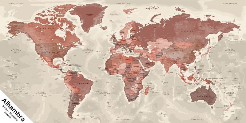 Mappemonde métallique en aluminium dibond – Image 11
