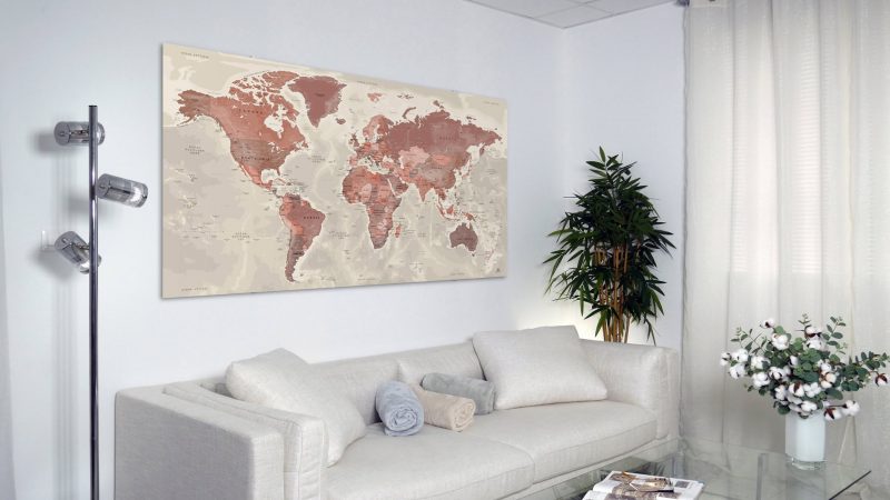 Mappemonde métallique en aluminium dibond – Image 12