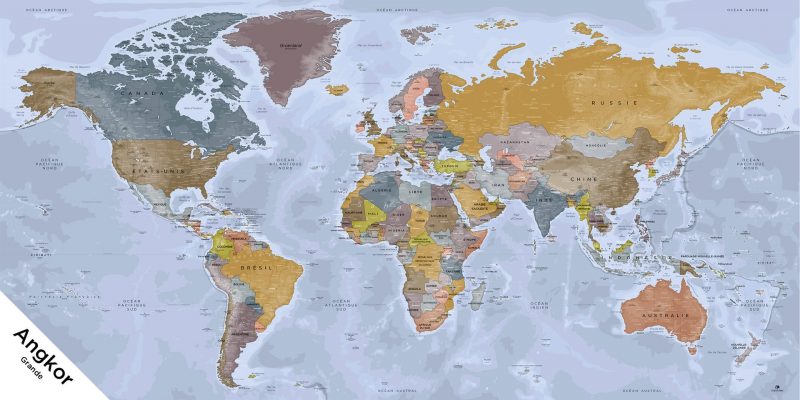 Mappemonde métallique en aluminium dibond – Image 3