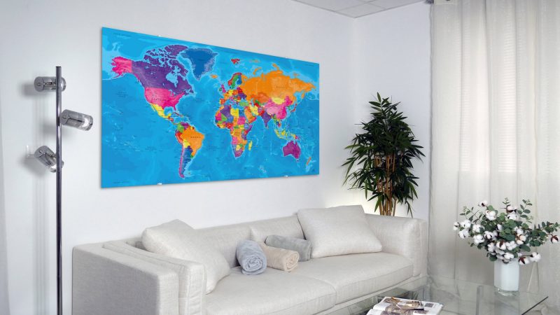 Mappemonde métallique en aluminium dibond – Image 17
