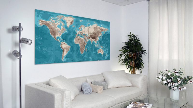 Mappemonde métallique en aluminium dibond – Image 22