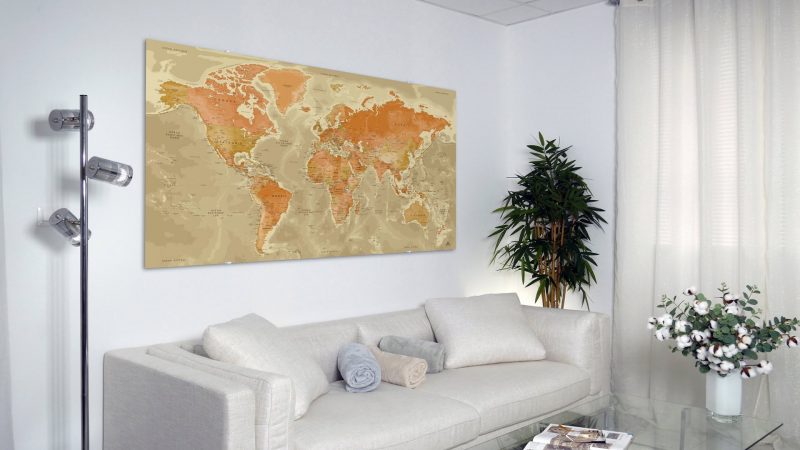 Mappemonde métallique en aluminium dibond – Image 19