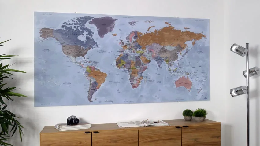Mappemonde-Plexiglas-Recto-Verso Planisphère haute de gamme