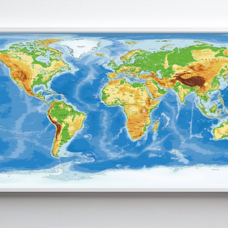 Carte Monde - Topographique - Agora