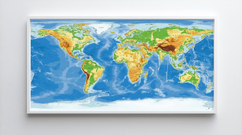 Carte Monde - Topographique - Agora