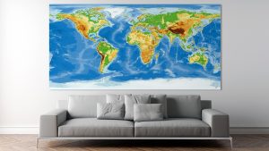 Carte Monde - Topographique - Agora