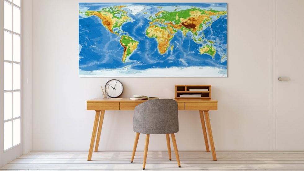 Carte Monde - Topographique - Agora