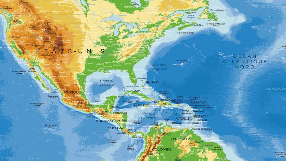Carte Monde - Topographique - Agora