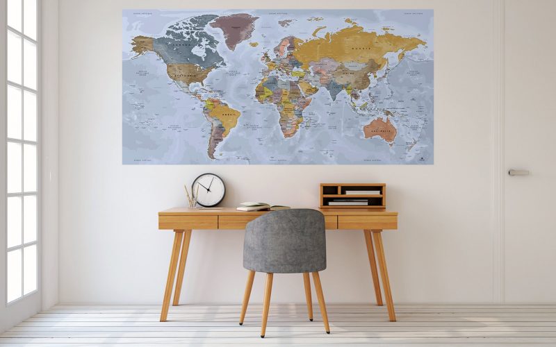 Mappemonde adhésive satinée effet 3D – Image 12