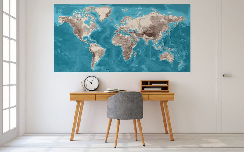 Mappemonde adhésive satinée effet 3D – Image 30