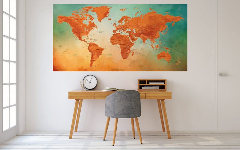 Mappemonde adhésive satinée effet 3D – Image 39