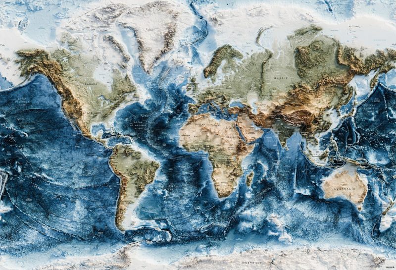 Carte Monde - Topographique