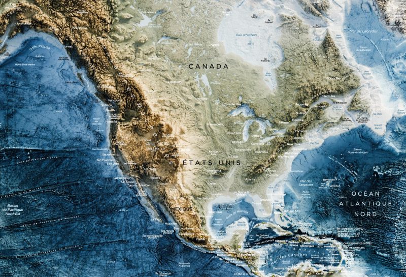Carte Monde - Topographique