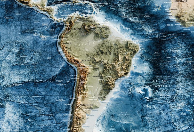 Carte Monde - Topographique