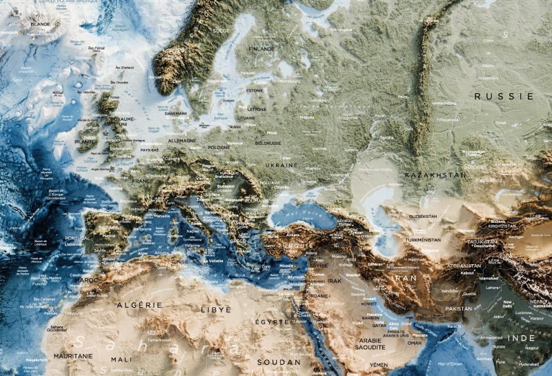 Carte Monde - Topographique