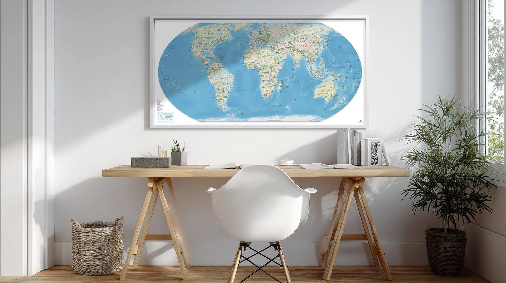 Planisphère – Equal Earth – Politique avec mers