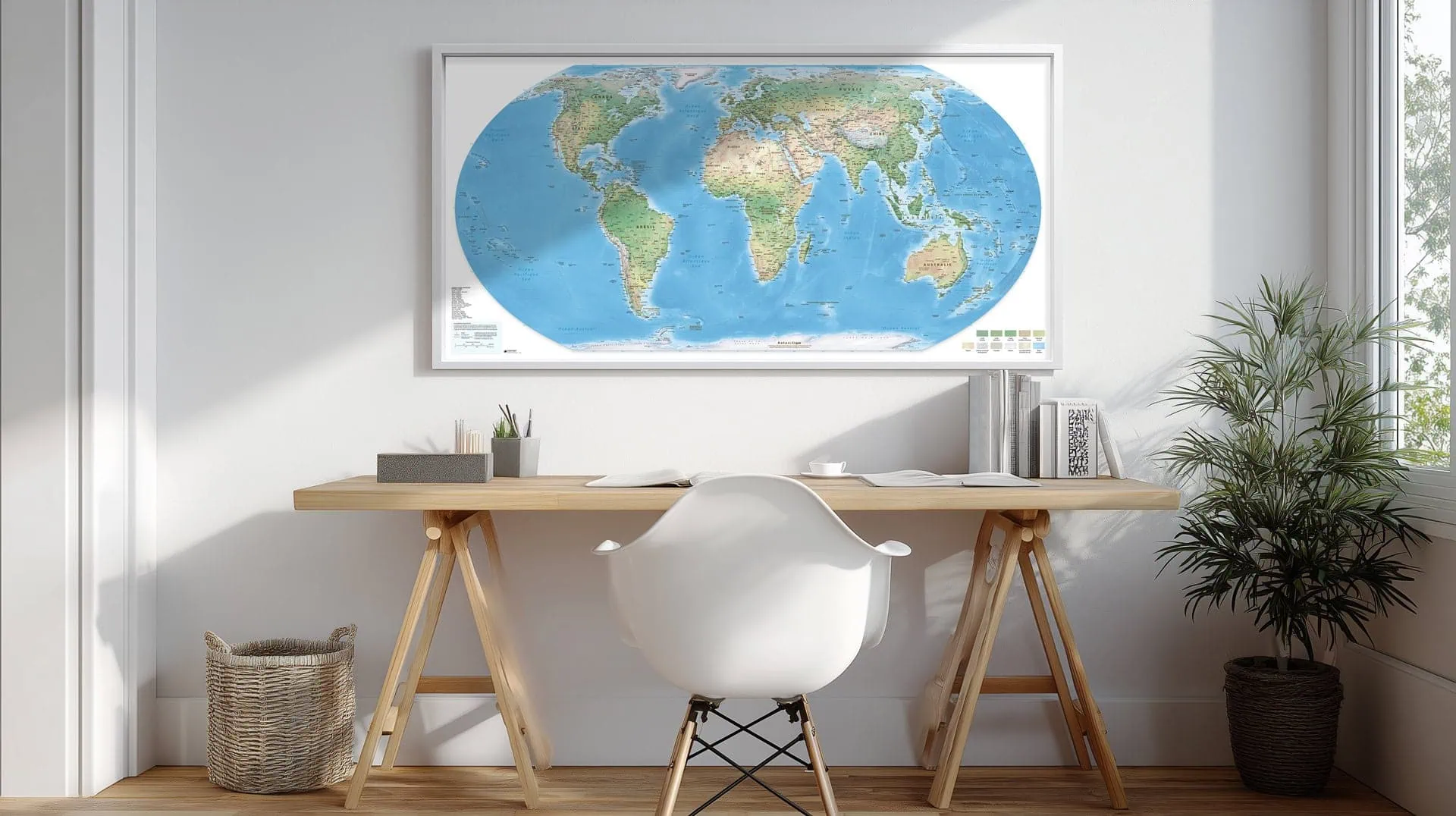 Projection Equal Earth – Mappemonde Physique et Politique