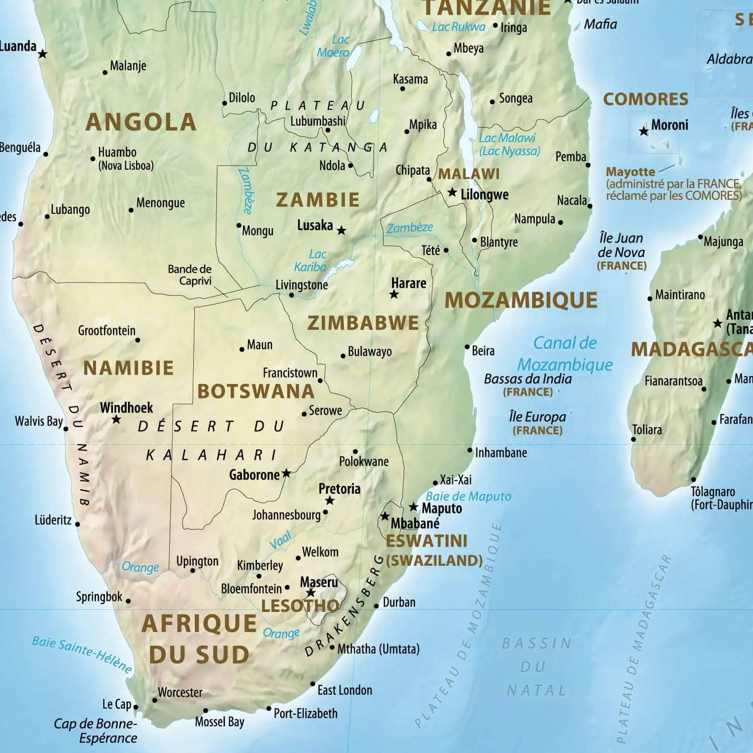Mappemonde – Equal Earth – Physique et Politique